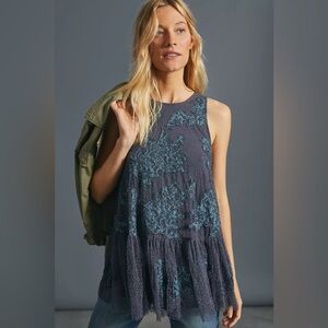 Anthropologie Neomia‎ Applique Lace Tunic Blouse size XS
